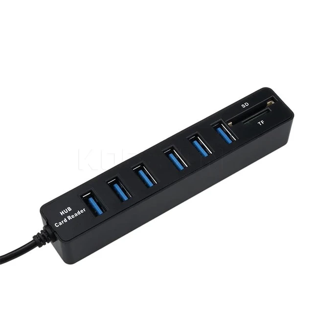 Alt view image 3 of 5 - USB Hub 3/6 Port Expander Hub High Speed Multi USB Splitter 2.0 Hub 3 Hub 3.0 Multiple USB3.0 TF SD Card Reader For PC