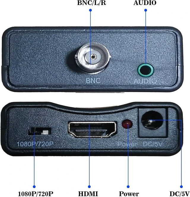 Alt view image 7 of 7 - Coax to Hdmi Adapter BNC to HDMI Converter CVBS PAL/NTSC BNC to HDMI 720P/1080P Video Adapter HDCP Hook Security Camera CCTV DVRs Surveillance CVR to HDTV Monitor and Projectors