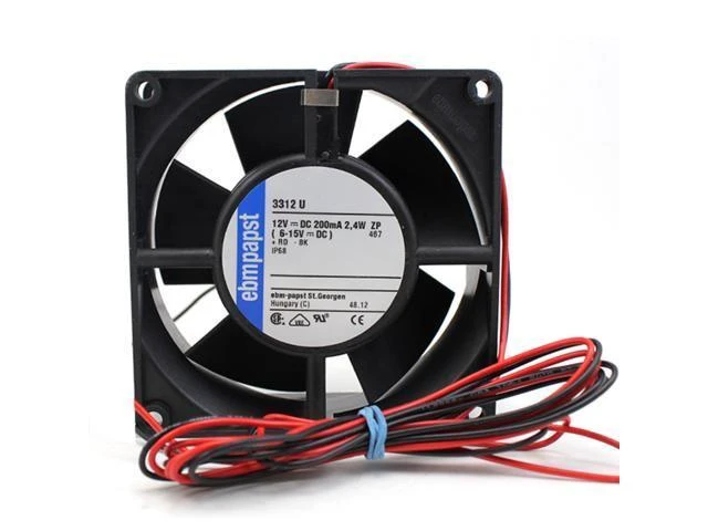 Alt view image 3 of 3 - New ebmpapst 3312U 92X92X32MM DC 12V 0.2A IP68 Waterproof Axial Fan