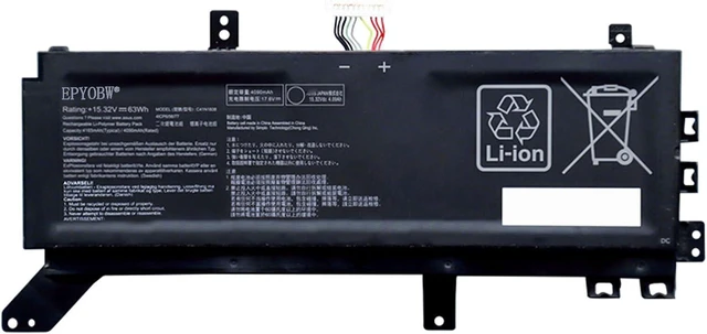 Main image of C41N1838 Laptop Battery 63Wh 4165mAh 15.32V Compatible with Asus ProArt StudioBook Pro X W730G2T Series 0B200-03460000
