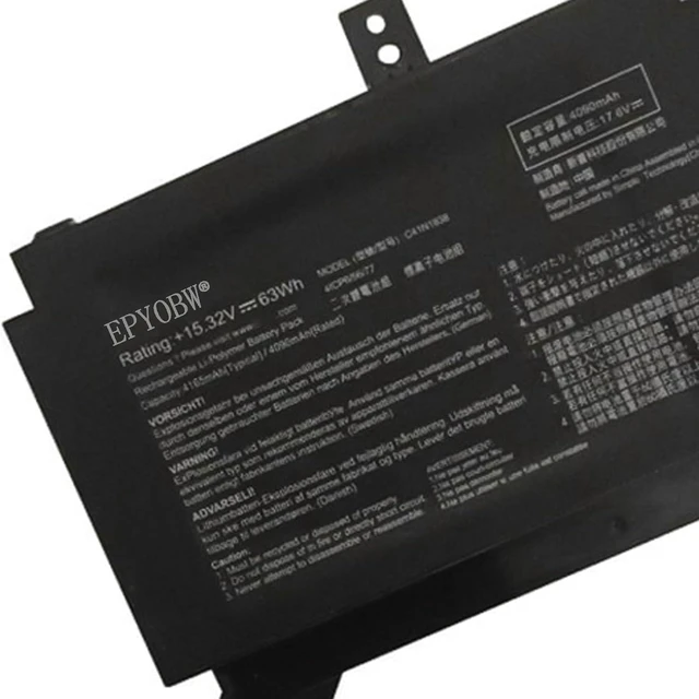 Alt view image 2 of 4 - C41N1838 Laptop Battery 63Wh 4165mAh 15.32V Compatible with Asus ProArt StudioBook Pro X W730G2T Series 0B200-03460000