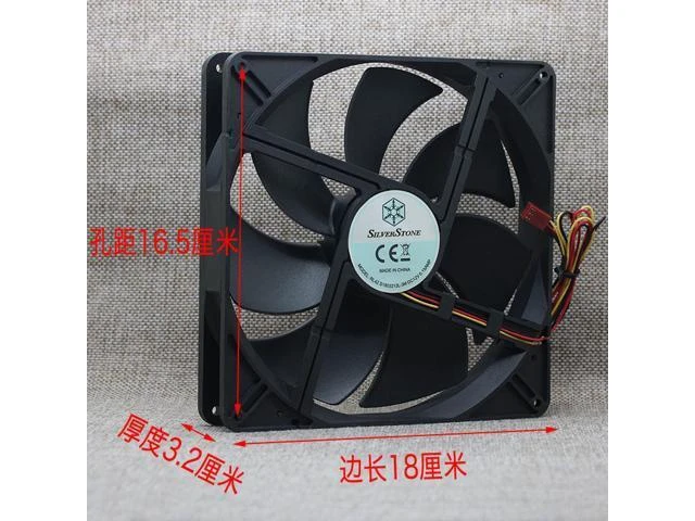 Alt view image 4 of 5 - SILVERSRONE RL4Z S1803212L-3M 12V 0.15A 18CM 180mm x 32mm three-wire cooling fan