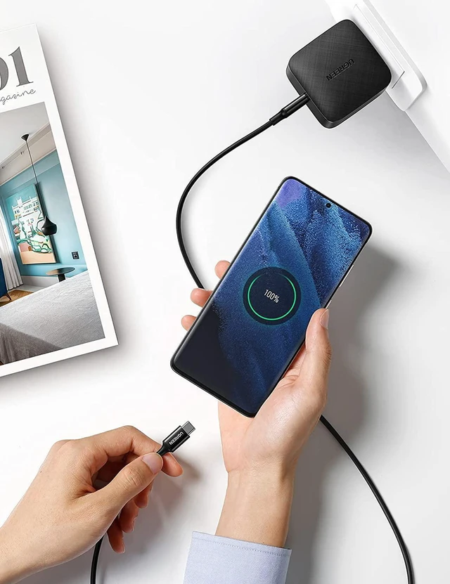 Alt view image 5 of 7 - UGREEN 65W USB C Fast Charger GaN Wall Charger with 6FT 100W USB C to USB C Cable Compatible with MacBook Pro Air, XPS 13, iPad Pro, iPad Mini 6, Galaxy S21 S20, Pixel, iPhone 13 12 Pro Max and More