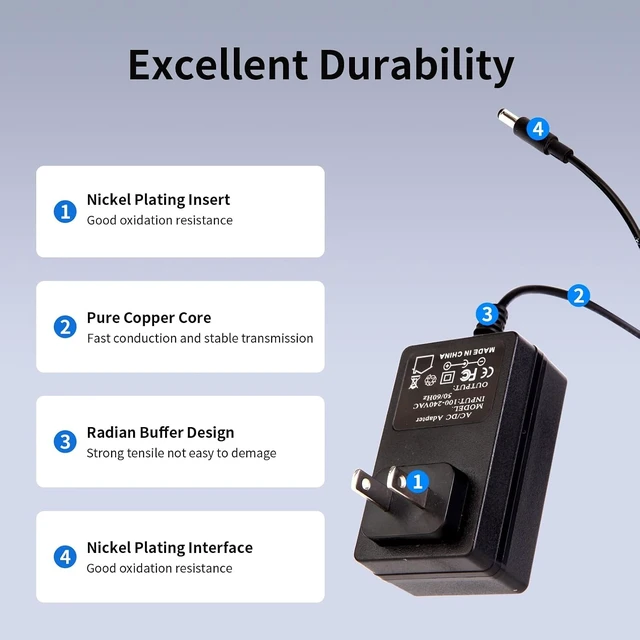 Alt view image 3 of 6 - 6V Power Supply AC Adapter DC 6Volt Power Adapter Charger DC in 6V Power Cord with 8 Interchangeable Plug for 100mA 300mA 400mA 500mA 600mA 700mA 800mA 900mA 1000mA 1500mA 2000mA Equipment