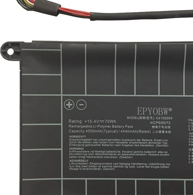 Alt view image 2 of 5 - C41N2004 Laptop Battery 70Wh Compatible with ASUS ZenBook UX482 UX482EA UX482EG / ZenBook UX482EA-HY UX482EA-KA UX482EG-HY UX482EG-KA UX482EG-BP UX482EG-DS UX482EG-XS Series 0B200-03790000