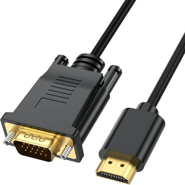 Main image of HDMI to VGA Cable 6 Feet Computer HDMI to VGA Monitor Cable HD 1080P Video Cord Compatible for Computer Desktop Laptop PC Monitor Projector HDTV and More-NOT Bidirectional