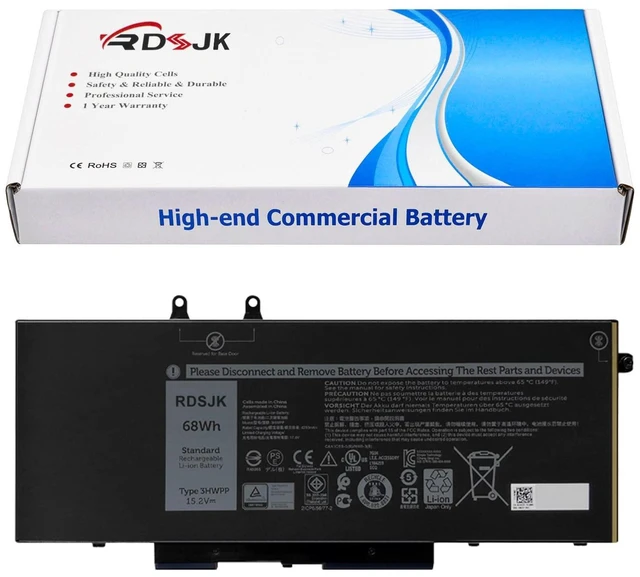 Main image of 3HWPP Laptop Battery for Dell Precision 3541 3551 Latitude 5401 5410 5411 5501 5510 5511 Inspiron 17 7706 7500/7506 2-in-1 Black Series 03HWPP 10X1J 010X1J N2NLL 1VY7F 01VY7F 3YNXM 451-BCMN 15.2V 68Wh