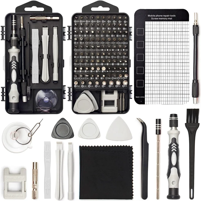 Alt view image 8 of 14 - Professional 115 in 1 Precision Screwdriver Set, Magnetic Electronics Repair Tool Kit for iPhone, Laptop, Xbox, Nintendo Switch, Glasses, Watch, Small Appliances with S2 Steel Bits & Portable Case