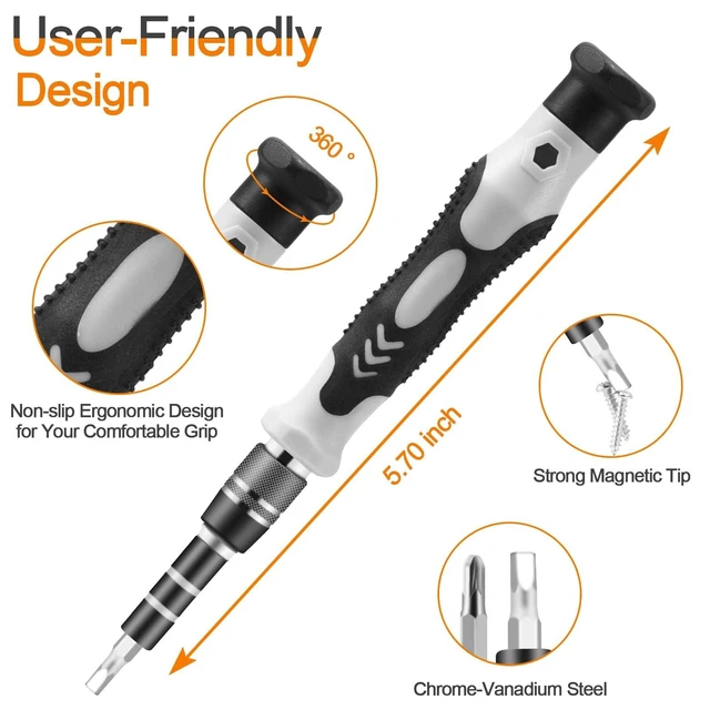 Alt view image 9 of 14 - Professional 115 in 1 Precision Screwdriver Set, Magnetic Electronics Repair Tool Kit for iPhone, Laptop, Xbox, Nintendo Switch, Glasses, Watch, Small Appliances with S2 Steel Bits & Portable Case