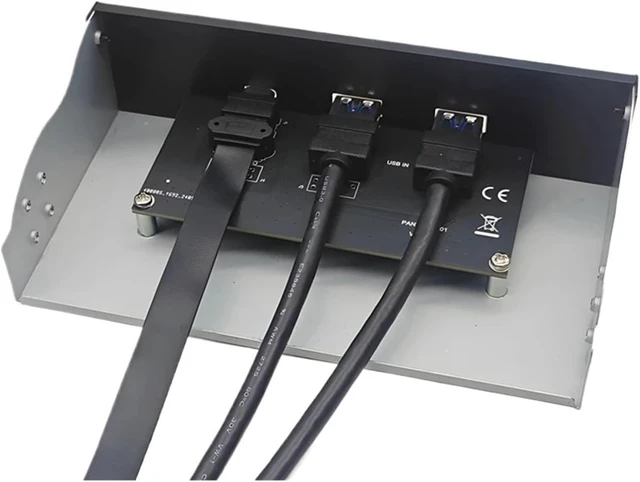 Alt view image 3 of 3 - USB Front Panel for PC 2 Port USB 3.2 GEN1 5Gbps + 1 Port Type-C 10Gbps/20Gbps Hub for Desktop 5.25Inch Floppy Drive Bay