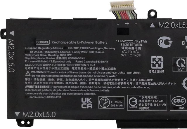 Alt view image 2 of 5 - SD06XL Laptop Battery Compatible with HP Omen 15-EK 15-EN 15-ek0xxx 15-ek0013dx 15-ek1013dx 15-EK0019NR EK0008CA EK1017TX 15-en0xxx 15-en0023dx 15-en1075cl 15-EN0002AX Series(11.55V 70.91Wh)