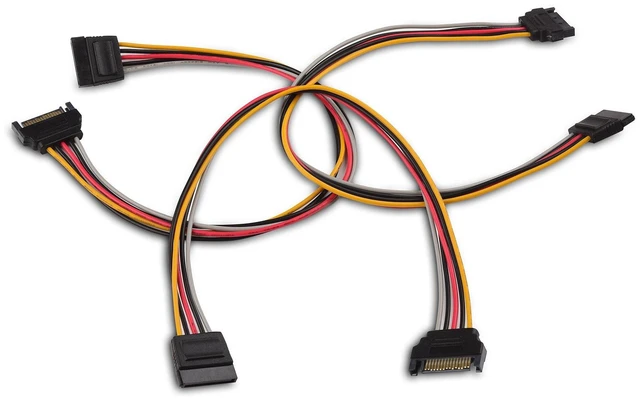 Alt view image 10 of 10 - 3-Pack 15 Pin SATA Power Extension Cable - 12 Inches, SATA Power Cable for Hard Drive and SSD