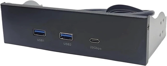 Main image of USB Front Panel for PC 2 Port USB 3.2 GEN1 5Gbps + 1 Port Type-C 10Gbps/20Gbps Hub for Desktop 5.25Inch Floppy Drive Bay
