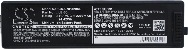 Alt view image 5 of 5 - Replacement for Battery 2446B003, K30274, LB-60, QK1-2505-DB01-05 LK-62, PIXMA i260, PIXMA i320, PIXMA iP100, PIXMA iP100 min