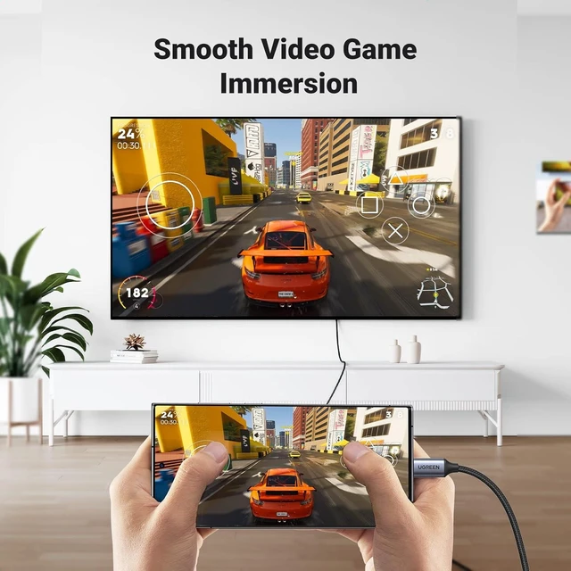 Alt view image 6 of 7 - USB C to HDMI Cable (4K@60Hz) 6.6FT Type C to HDMI Adapter Thunderbolt 4/3 to HDMI for Home Office Compatible with iPhone 16 Pro Max Plus MacBook Pro Air iPad Pro XPS Galaxy S24 Steam Deck