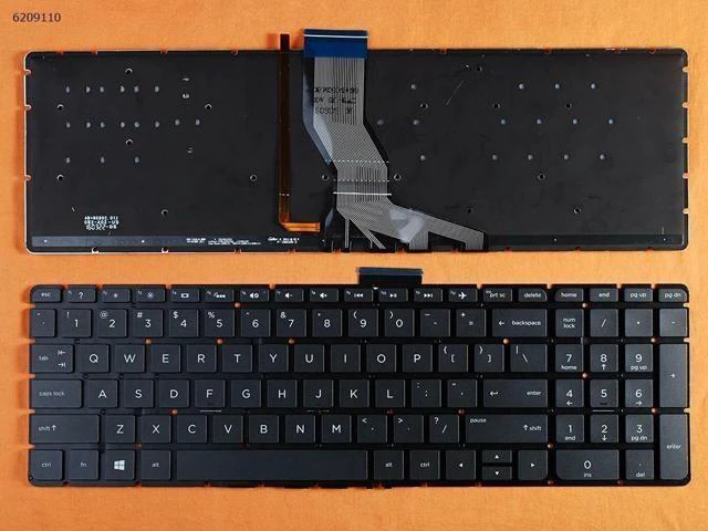 Main image of Replacement Keyboard for HP Pavilion 15-AB BLACK (Backlit Without FRAME Win8) US