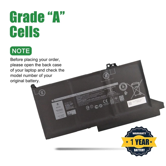 Alt view image 3 of 5 - JIAZIJIA 0G74G 02PFPW Laptop Battery Replacement for Dell Latitude 5300 5310 7300 7400 P97G P97G001 P97G002 P96G P96G002 P96G003 P99G P99G001 P100G P100G001 Series OG74G 2PFPW 11.4V 42Wh 3500mAh