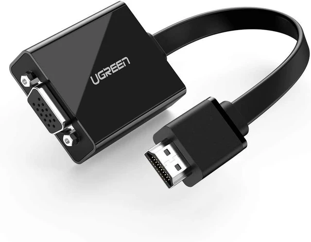 Main image of UGREEN Active HDMI to VGA Adapter with 3.5mm Audio Jack HDMI Male to VGA Female up to 1080P for PC Laptop Ultrabook Raspberry Pi Chromebook Black