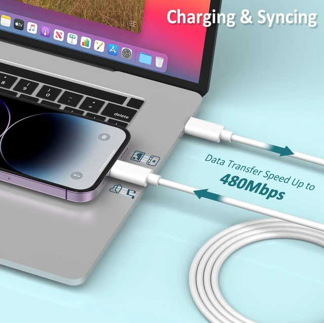 Alt view image 4 of 5 - 96W Mac Book USB C Laptop Charger for MacBook Pro 16, 15, 14, 13 inch 2021, 2020, 2019, 2018 Charger,MacBook Air,IPad Pro AC Adapter,Type C Fast Charging Power Cord Supply