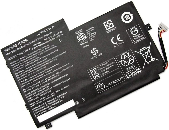 Main image of HBFVG AP15A3R KT.00203.009 1ICP4/91/91-2 Laptop Battery Replacement for Acer Aspire Switch 10 SW3-013 SW3-013P Series(3.75V 30Wh)