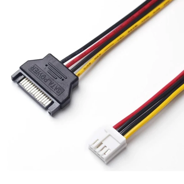 Alt view image 3 of 5 - Cable SATA 15Pin male to 4Pin Female FDD Floppy Adapter Hard Drive Power Cables Cord 20cm