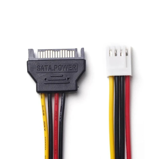 Alt view image 5 of 5 - Cable SATA 15Pin male to 4Pin Female FDD Floppy Adapter Hard Drive Power Cables Cord 20cm