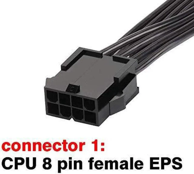 Alt view image 3 of 4 - CPU 8 Pin Power Extension Cable ATX CPU 8 Pin Female to 8(4+4) Pin Male EPS Extension Cable for Motherboard (Not PCI-e VGA) 12 Inches (2 Pack)