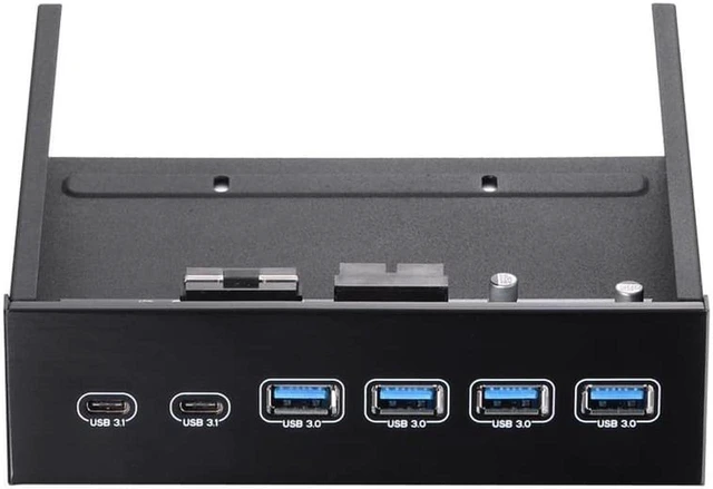 Main image of 5.25" Front Bay USB HUB 2-Port USB 3.1 & 4-Port USB 3.0 High Speed 5Gbps USB Hub Front Panel Computer Case Optical Drive Bay Converter Hub