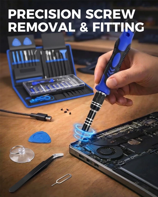 Alt view image 9 of 14 - 80 IN 1 Professional Computer Repair Tool Kit, Precision Screwdriver Set with 56 Bits, Magnetic Screwdriver Set for Laptop, PC, MacBook, Tablet, iPhone, PS4, Electronics, Gamer Tech Gifts for Men