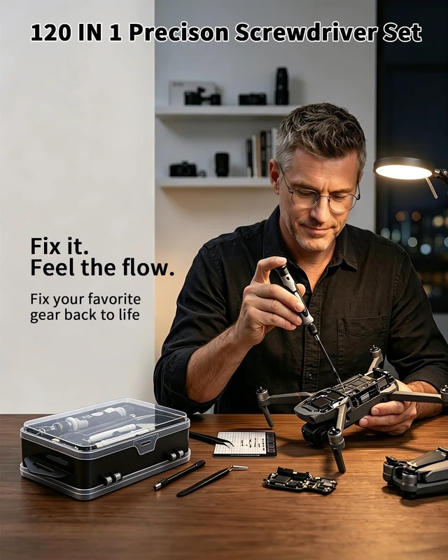 Alt view image 9 of 14 - 122 in 1 Precision Computer Screwdriver Kit, Laptop Screwdriver Sets with 101 Magnetic Drill Bits, Computer Accessories, Electronics Tool Kit Compatible for Tablet, PC, iPhone, PS4 Repair