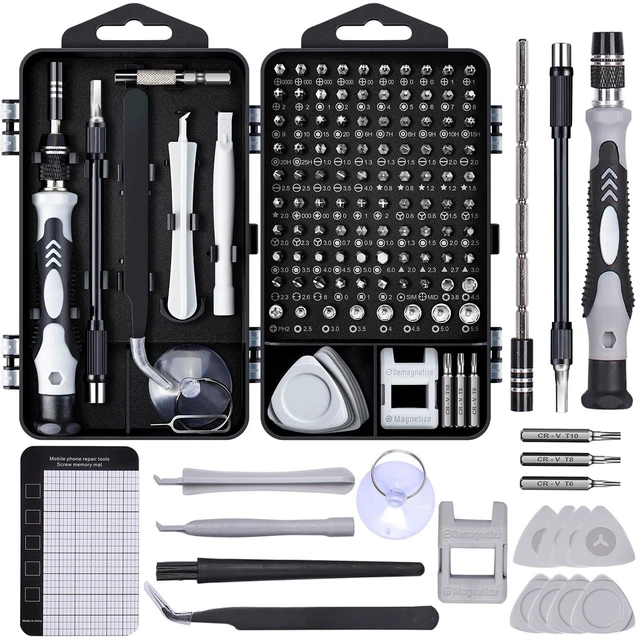 Alt view image 8 of 14 - 122 in 1 Precision Computer Screwdriver Kit, Laptop Screwdriver Sets with 101 Magnetic Drill Bits, Computer Accessories, Electronics Tool Kit Compatible for Tablet, PC, iPhone, PS4 Repair