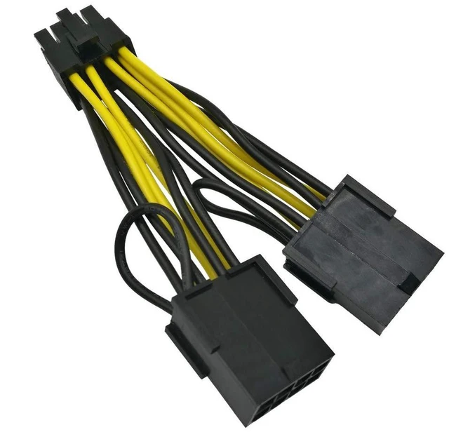 Alt view image 6 of 10 - Graphics Card Power Cable 030-0571-000 CPU 8 Pin Male to Dual PCIe 8 Pin Female Adapter for Tesla K80/M40/M60/P40/P100 4 inches (2-Pack) (10cm)