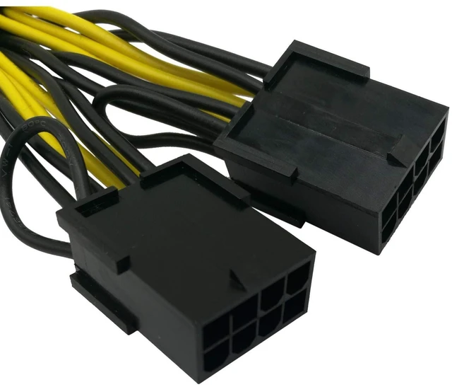 Alt view image 8 of 10 - Graphics Card Power Cable 030-0571-000 CPU 8 Pin Male to Dual PCIe 8 Pin Female Adapter for Tesla K80/M40/M60/P40/P100 4 inches (2-Pack) (10cm)