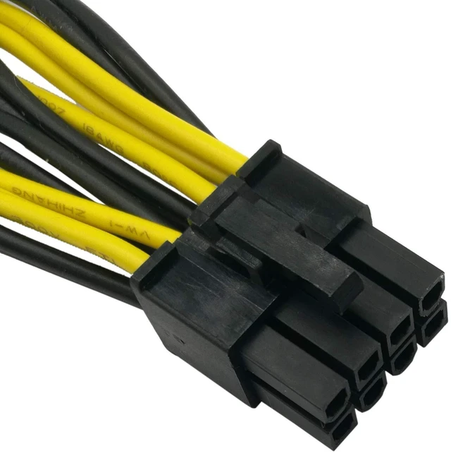 Alt view image 7 of 10 - Graphics Card Power Cable 030-0571-000 CPU 8 Pin Male to Dual PCIe 8 Pin Female Adapter for Tesla K80/M40/M60/P40/P100 4 inches (2-Pack) (10cm)