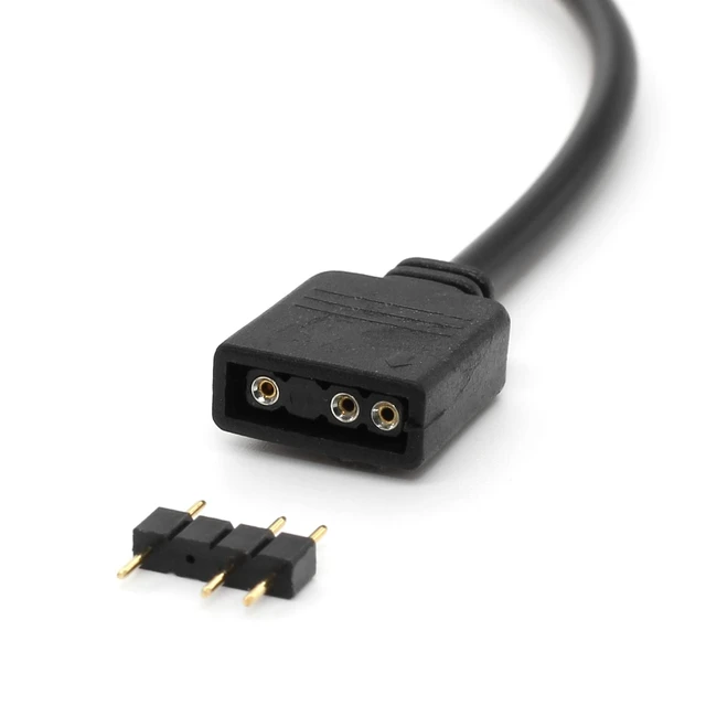 Alt view image 9 of 10 - (3-Pack) ARGB Extension Cable, 5V 3-Pin Addressable RGB Cable, 1-to-1 Female to Female for Extending Computer PC Fans/LED Lights, 30cm / 11.8in