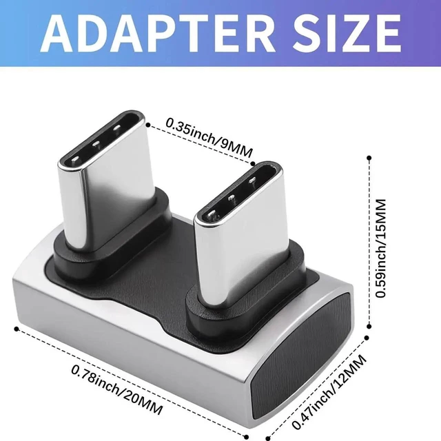 Alt view image 3 of 7 - 180 Degree USB C to USB C Adapter 240W PD, 40Gbps Data & 8K Video, U Shape Type C Male to Male Adapter for Thunderbolt 4/3,Switch, Laptop, Tablet, Phone 1Pack