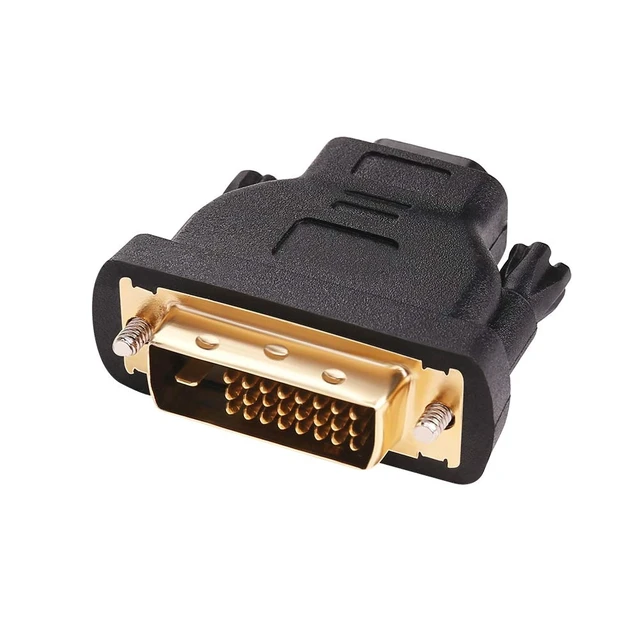 Alt view image 8 of 14 - DVI to HDMI Adapter DVI Male to HDMI Female Bi-Directional DVI-D Port Converter 4K 1080P Gold Plated Connector