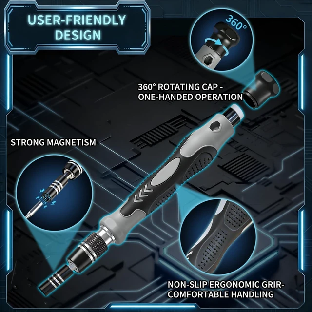 Alt view image 12 of 14 - 122 in 1 Precision Computer Screwdriver Kit, Laptop Screwdriver Sets with 101 Magnetic Drill Bits, Computer Accessories, Electronics Tool Kit Compatible for Tablet, PC, iPhone, PS4 Repair