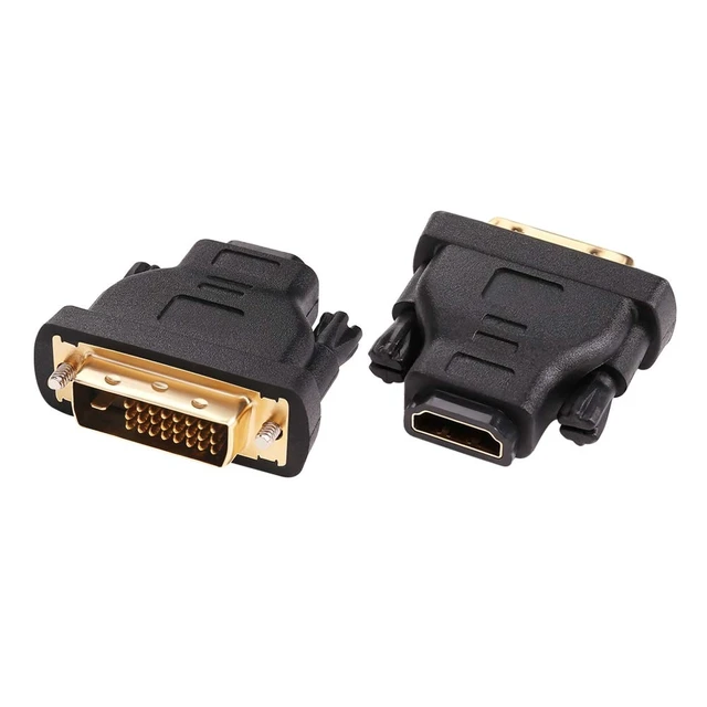 Alt view image 14 of 14 - DVI to HDMI Adapter DVI Male to HDMI Female Bi-Directional DVI-D Port Converter 4K 1080P Gold Plated Connector