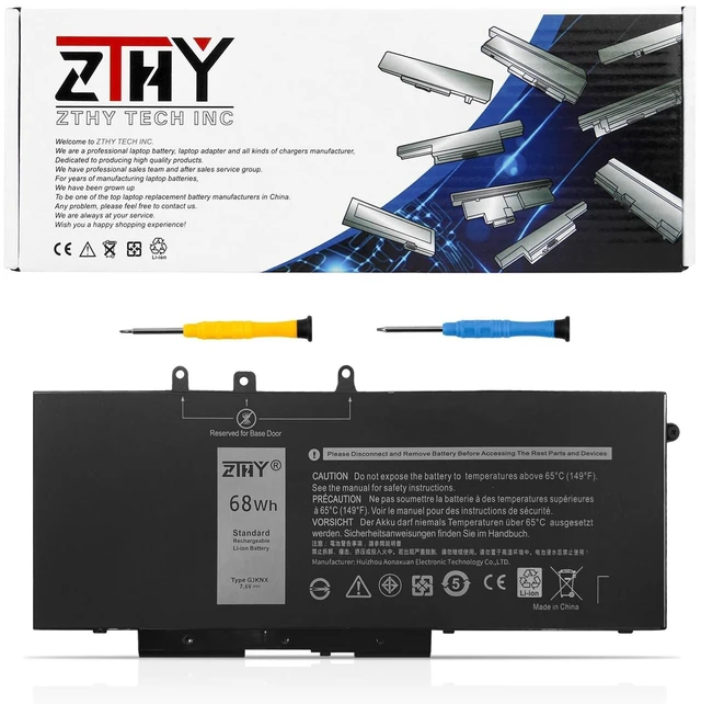 Main image of ZTHY GJKNX Laptop Battery Replacement for Dell Latitude 5280 5288 5480 5580 5491 5495 5590 5591 E5480 E5490 E5491 E5580 E5590 E5591 Precision 15 3520 3530 Series GD1JP DY9NT 5YHR4 451-BBZG 7.6V 68Wh