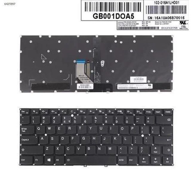 Main image of US Keyboard for Lenovo Yoga 910-13IKB YOGA 5 Pro BLACK Backlit Without FRAME For