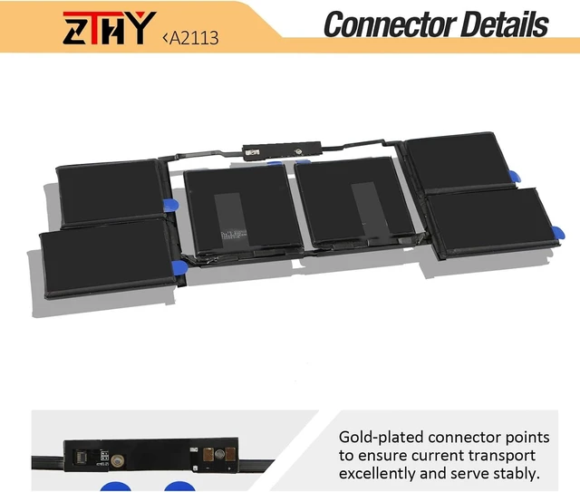 Alt view image 4 of 7 - ZTHY A2113 A2141 Laptop Battery Replacement for MacBook Pro 16 inch A2141 2019 2020 EMC 3347 MVVJ2 MVVK2 MVVL2 MVVM2 MVVJ2xx/A MVVK2xx/A MVVL2xx/A MVVM2xx/A 11.36V 99.8Wh