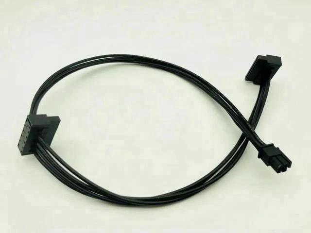 Alt view image 2 of 3 - 45cm Mini 4-Pin to 2 SATA Power Supply Cable, Motherboard Small 4Pin to Dual 15Pin SATA SSD/HDD Power Adapter Cord