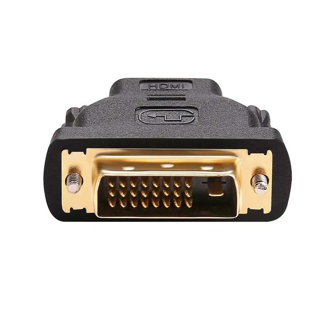 Alt view image 10 of 14 - DVI to HDMI Adapter DVI Male to HDMI Female Bi-Directional DVI-D Port Converter 4K 1080P Gold Plated Connector