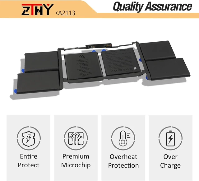 Alt view image 5 of 7 - ZTHY A2113 A2141 Laptop Battery Replacement for MacBook Pro 16 inch A2141 2019 2020 EMC 3347 MVVJ2 MVVK2 MVVL2 MVVM2 MVVJ2xx/A MVVK2xx/A MVVL2xx/A MVVM2xx/A 11.36V 99.8Wh