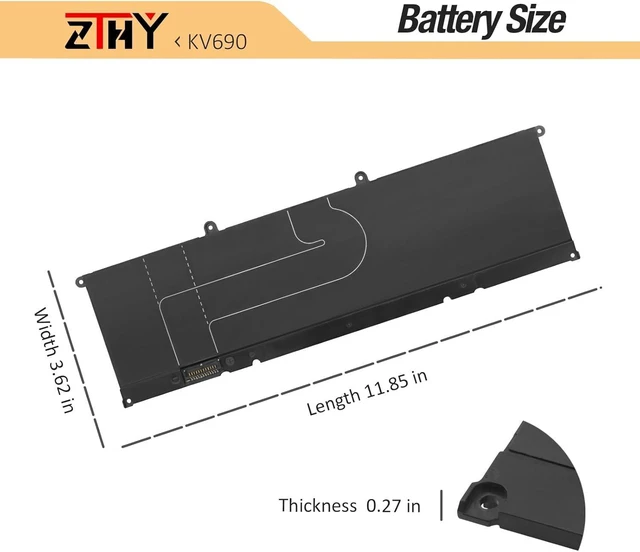 Alt view image 7 of 7 - ZTHY 99.5Wh KV690 Laptop Battery Replacement for Dell Precision 5680 Precision 5690 Series 6D2HW 06D2HW N7KV9 0N7KV9 WPYCV 0WPYCV 11.55V 6-Cell