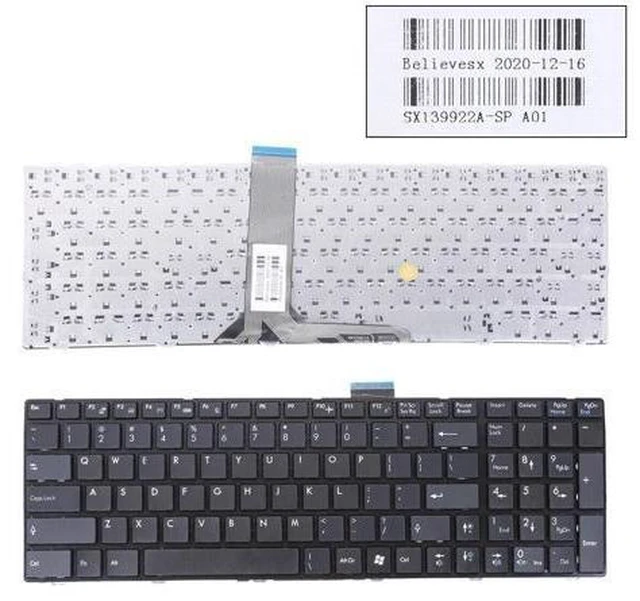Main image of US Keyboard for MSI GX60 GE60 GE70 Black Frame Black Small Enter V123322CK1