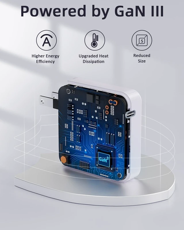 Alt view image 6 of 7 - Mac Book Pro Charger 100W USB C Charger GaN Foldable Compact Wall Fast Charger for MacBook Air iPhone 16 15 Series Galaxy iPad Pro and All USB-C Devices 6.6ft Type C Cable