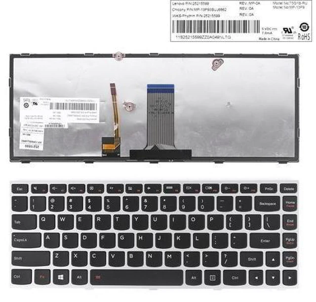 Main image of Keyboard for LENOVO G40-70 Flex 2 14 Silver FRAME BLACK(Backlit Win8 US)