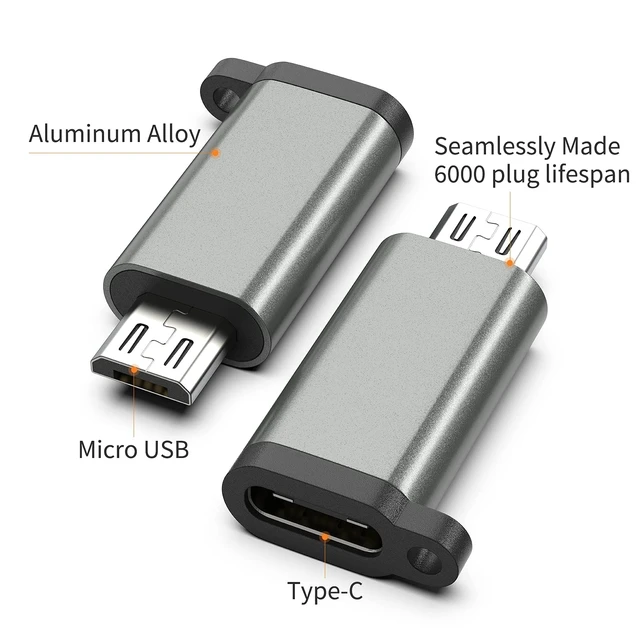 Alt view image 9 of 14 - USB-C to Micro USB Adapter, 3-Pack USB Type C Female to Micro USB Male Converter USB C to Micro B 2.0 Charge & Data Sync Compatible with Samsung Galaxy S7 S6 J7 Note 5 Kindle Ps4 and More -Grey